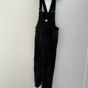 Black Men's Denim Overalls
